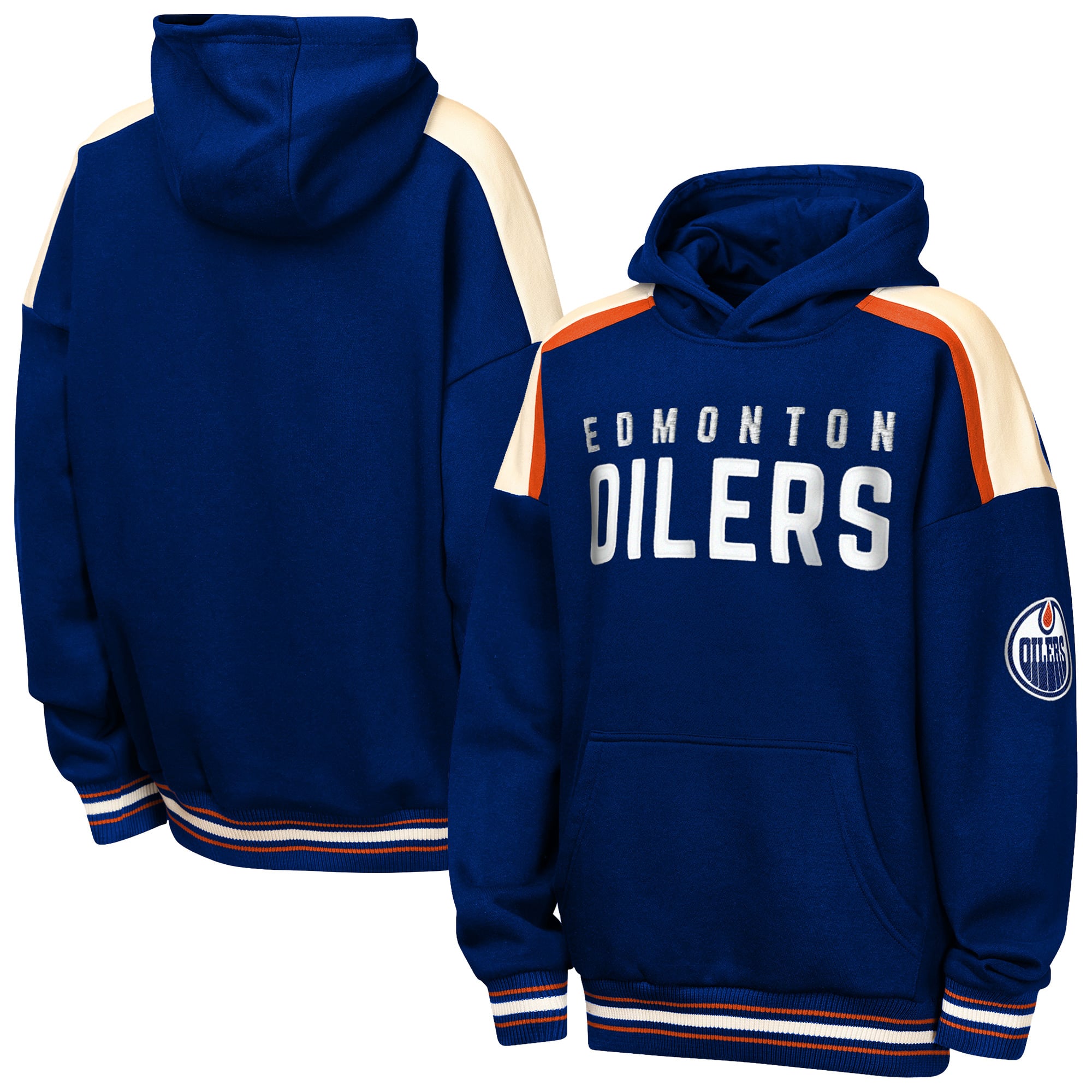 Sweat à capuche surdimensionné en polaire Youth Outerstuff Royal Edmonton Oilers Camaraderie