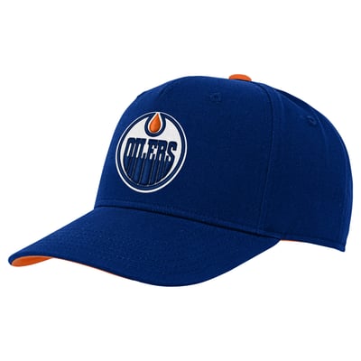 Youth Edmonton Oilers  Outerstuff Royal Logo Adjustable Hat