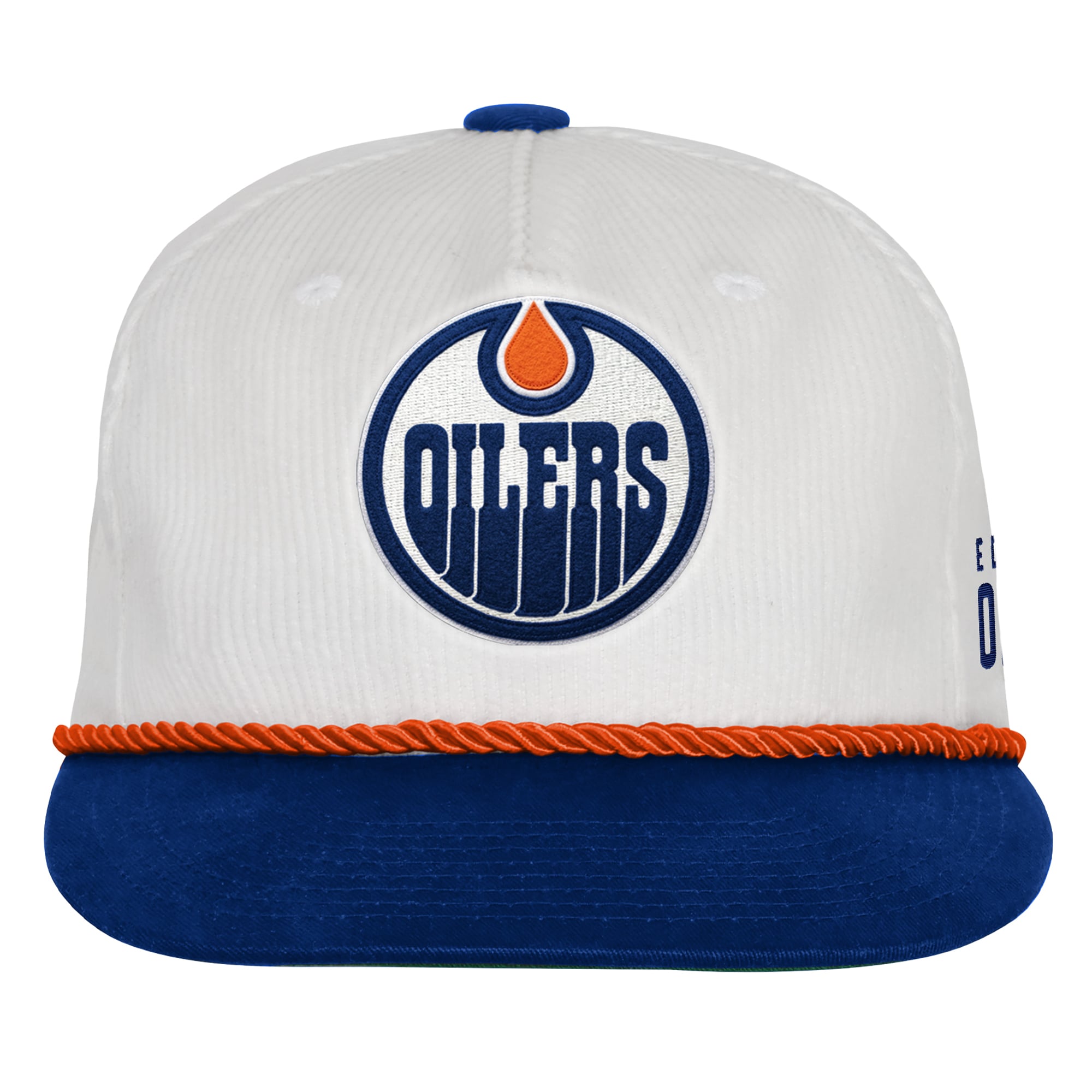 Casquette plate blanche Edmonton Oilers pour jeunes Outerstuff