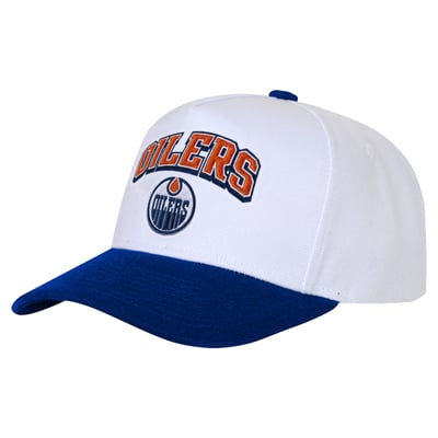 Youth Edmonton Oilers  Outerstuff White Puff Wordmark Snapback Hat