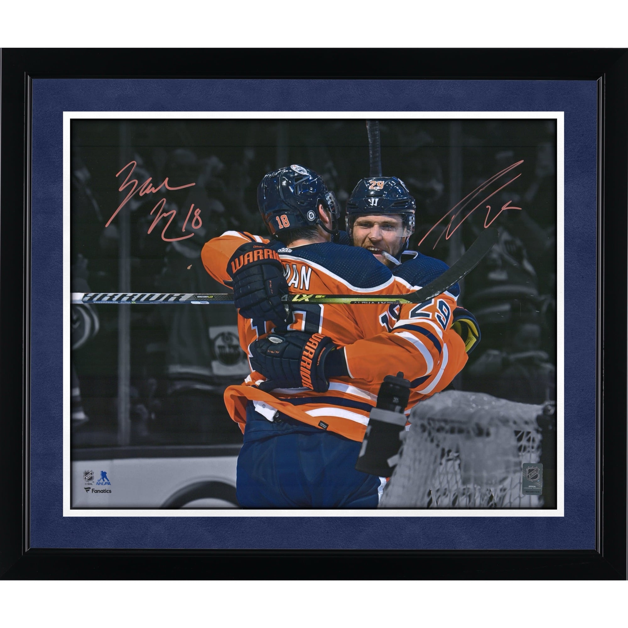 Zach Hyman & Leon Draisaitl Edmonton Oilers Multi-Signed 16" x 20" Photograph - Signed in Orange