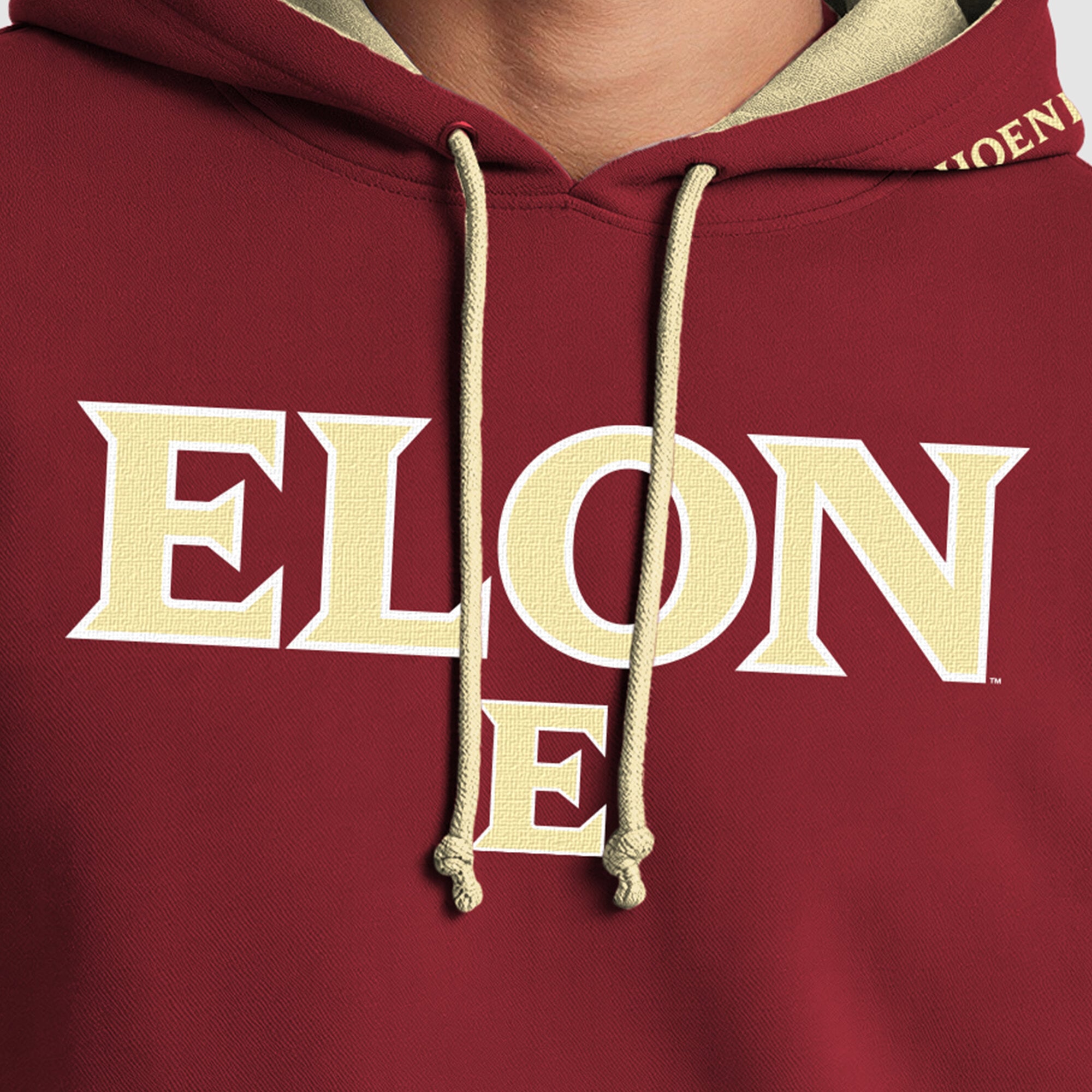 Men's Champion Maroon/Gold Elon Phoenix Contrast Hoodie