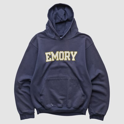 Emory Eagles Champion 2000s Hooded Pullover Sweatshirt - Navy - S by Fanatics Real Vintage