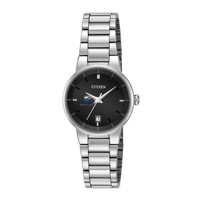 Emory Eagles Citizen Watch Women's Black Dial Stainless Steel Watch - Silver