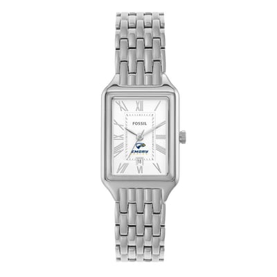 Emory Eagles Fossil Women's Raquel Three-Hand Date Stainless Steel Watch