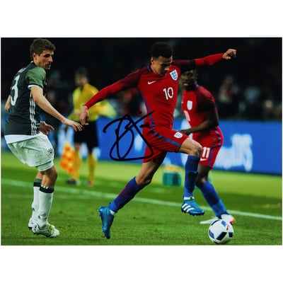 Dele Alli England National Team Autographed 12" x 16" Action Photo