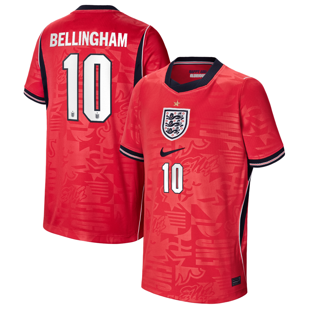England Nike Away Stadium Shirt 2026 - Kids with Bellingham 10 