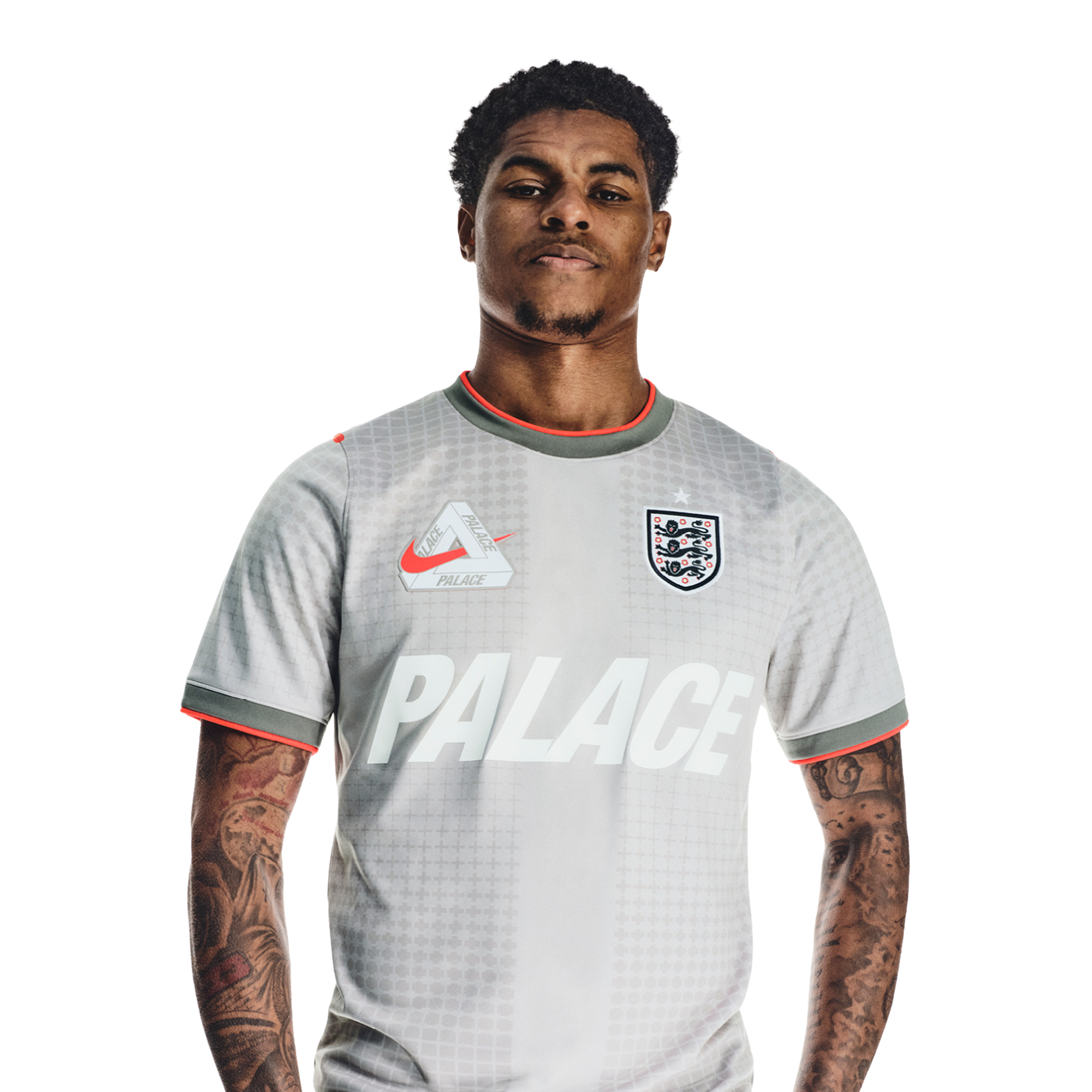 England Nike x Palace Pre Match Top - Pewter Grey