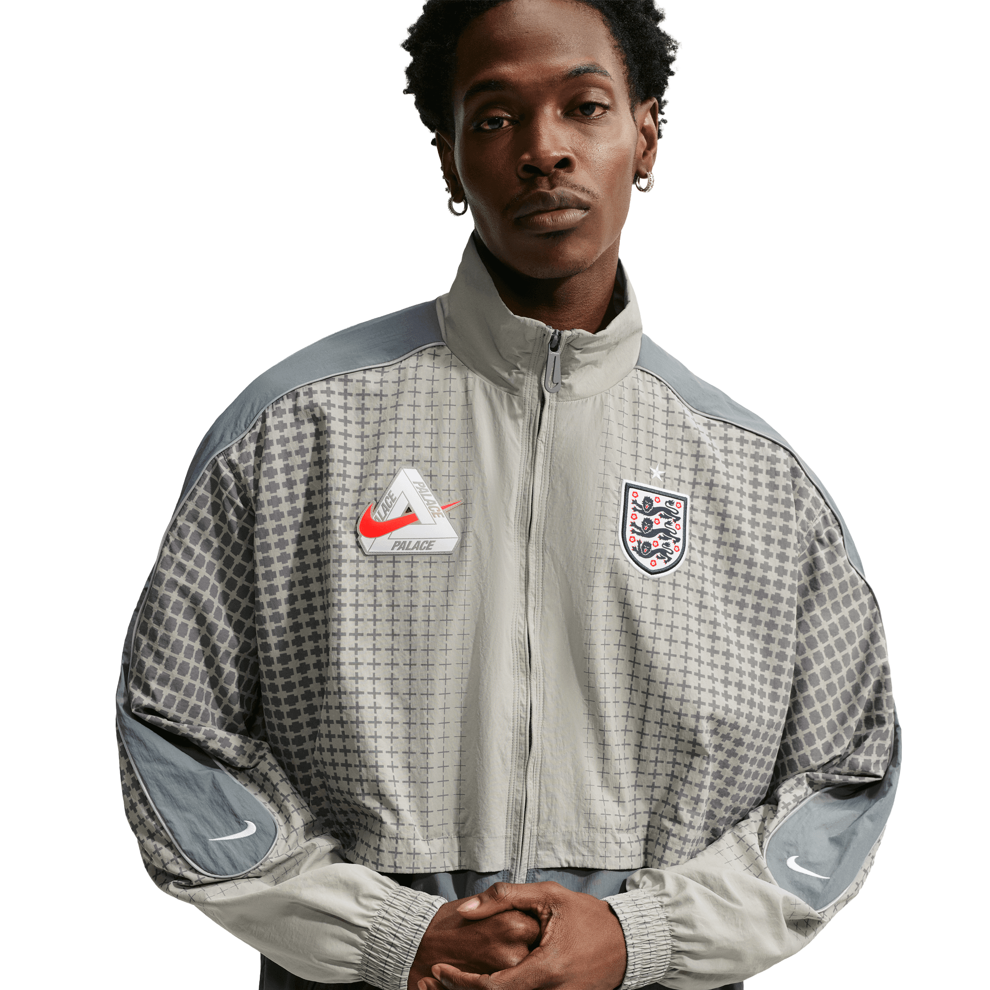 England Nike x Palace Solo Swoosh Track Jacket - Pewter Grey