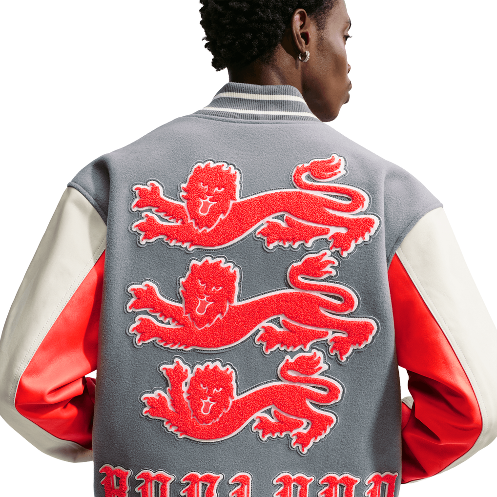 England Nike x Palace Varsity Jacket - Cool Grey