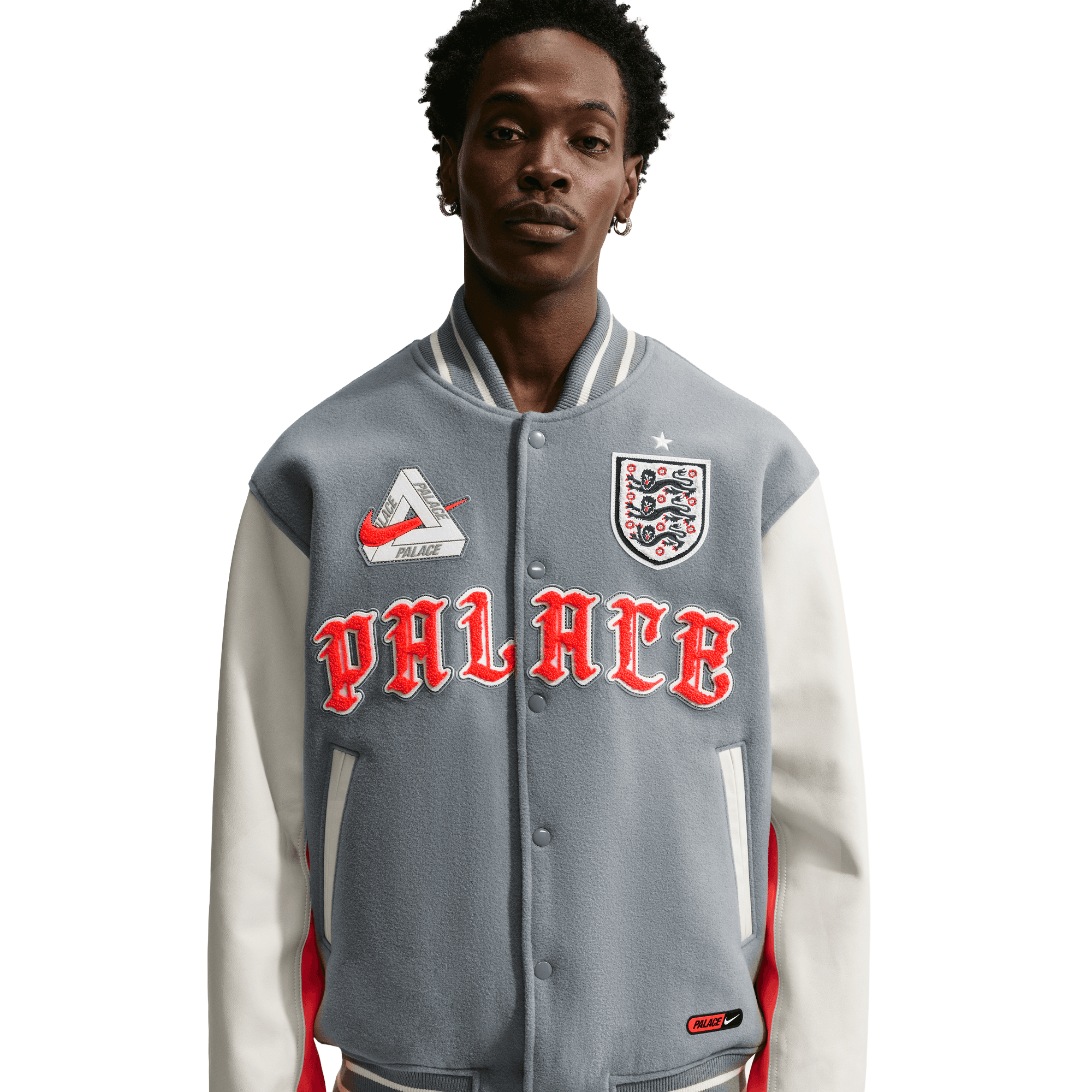 England Nike x Palace Varsity Jacket - Cool Grey