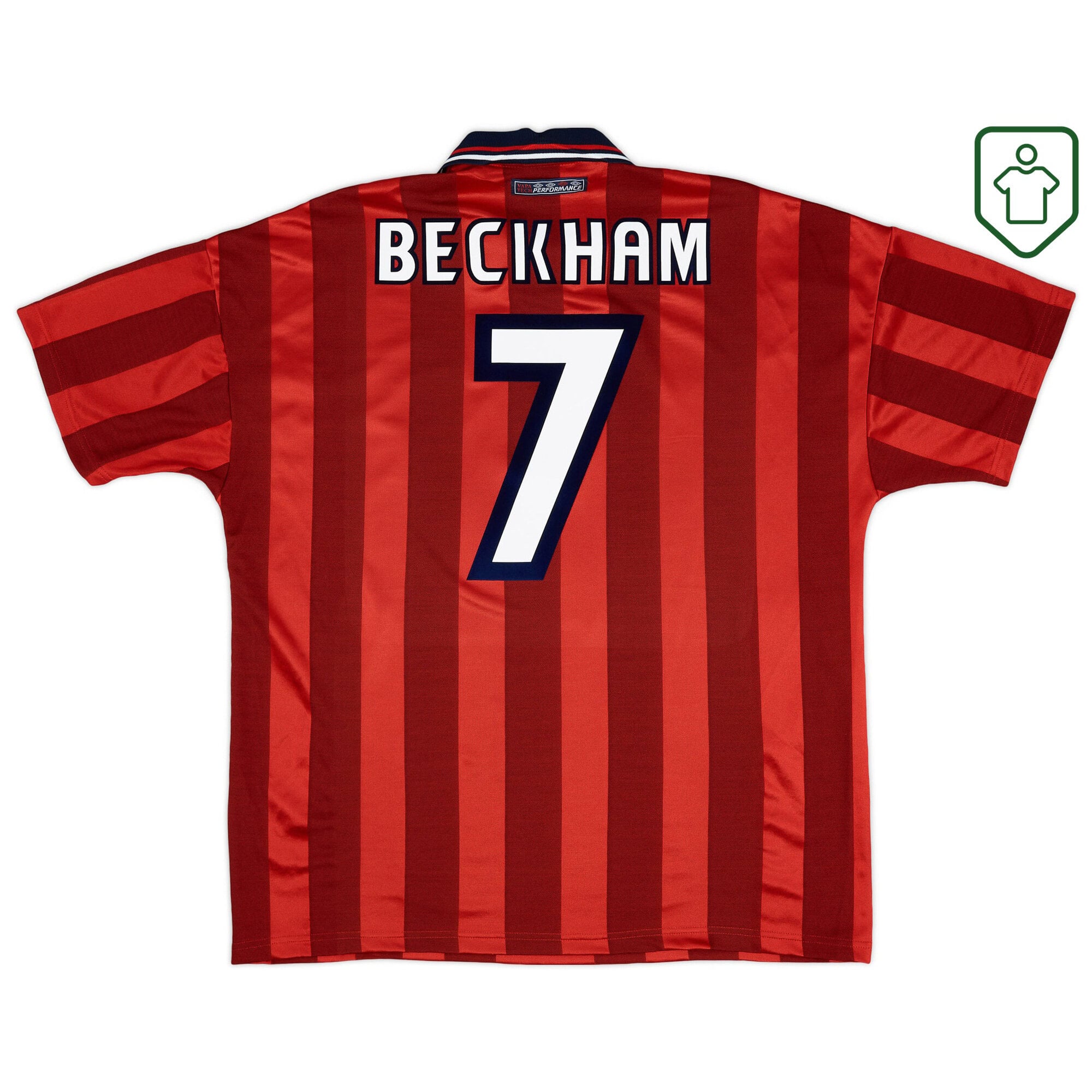 England Umbro Away Shirt Beckham #7 1997-99 - Excellent - 8/10