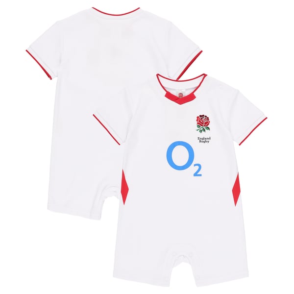 Body Tutù Rugby England RFU – Neonata 0-18 Mesi, Cotone 100%, Bianco, Manica Corta - 4