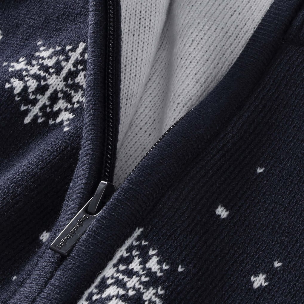 England Rugby Novelty 1/4 Zip Christmas Jumper - Navy