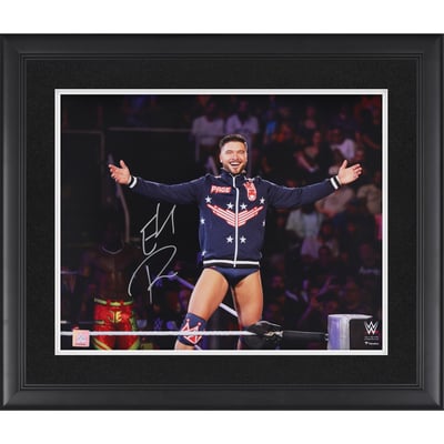 Ethan Page WWE Autographed Fanatics Authentic Framed 16" x 20" On The Ropes Arms Out Photograph  