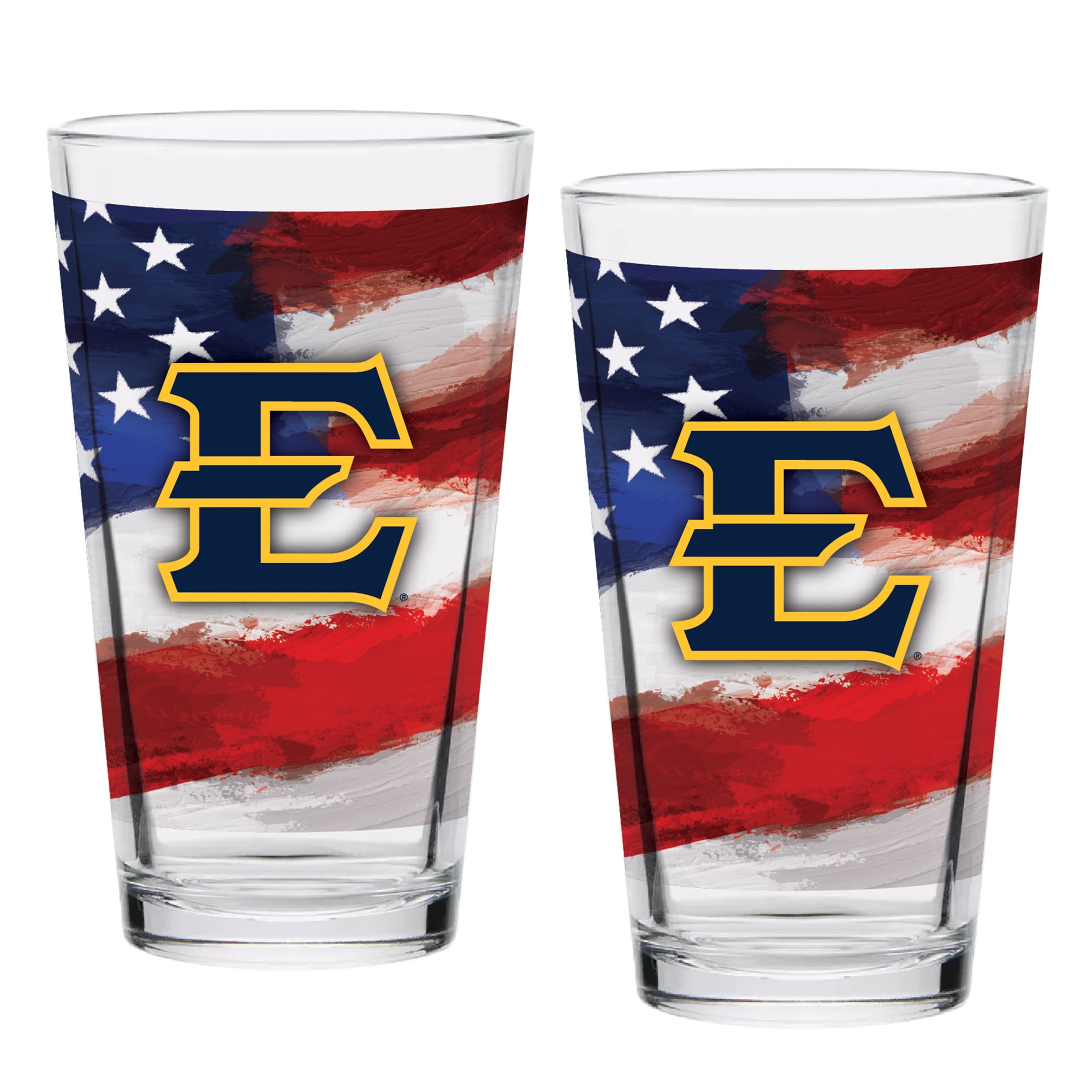 ETSU Buccaneers  Two-Pack 16oz. Americana Pint Glass Set