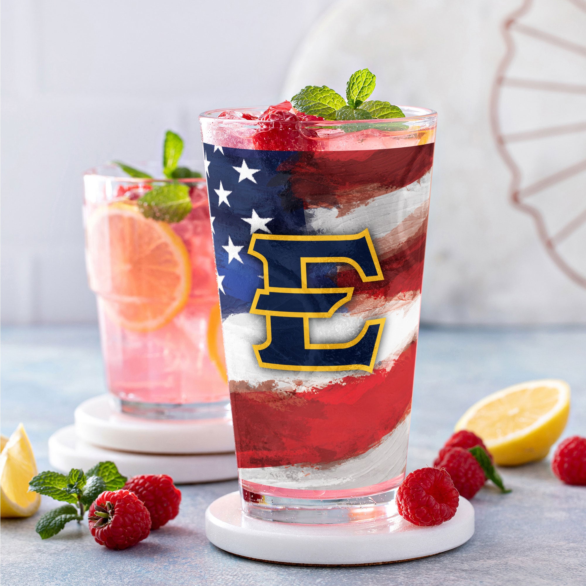ETSU Buccaneers  Two-Pack 16oz. Americana Pint Glass Set