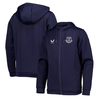 Everton Castore Coaches Off Pitch Hoodie - Navy - Kids