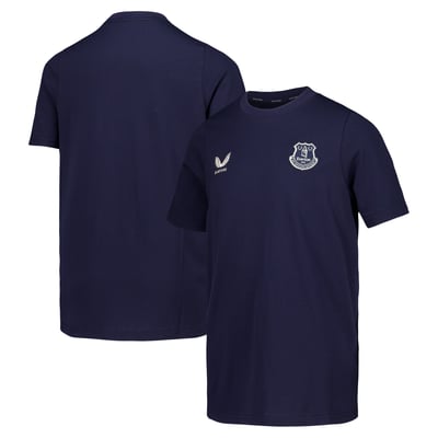 Everton Castore Coaches Off Pitch Logo T-Shirt - Navy - Kids