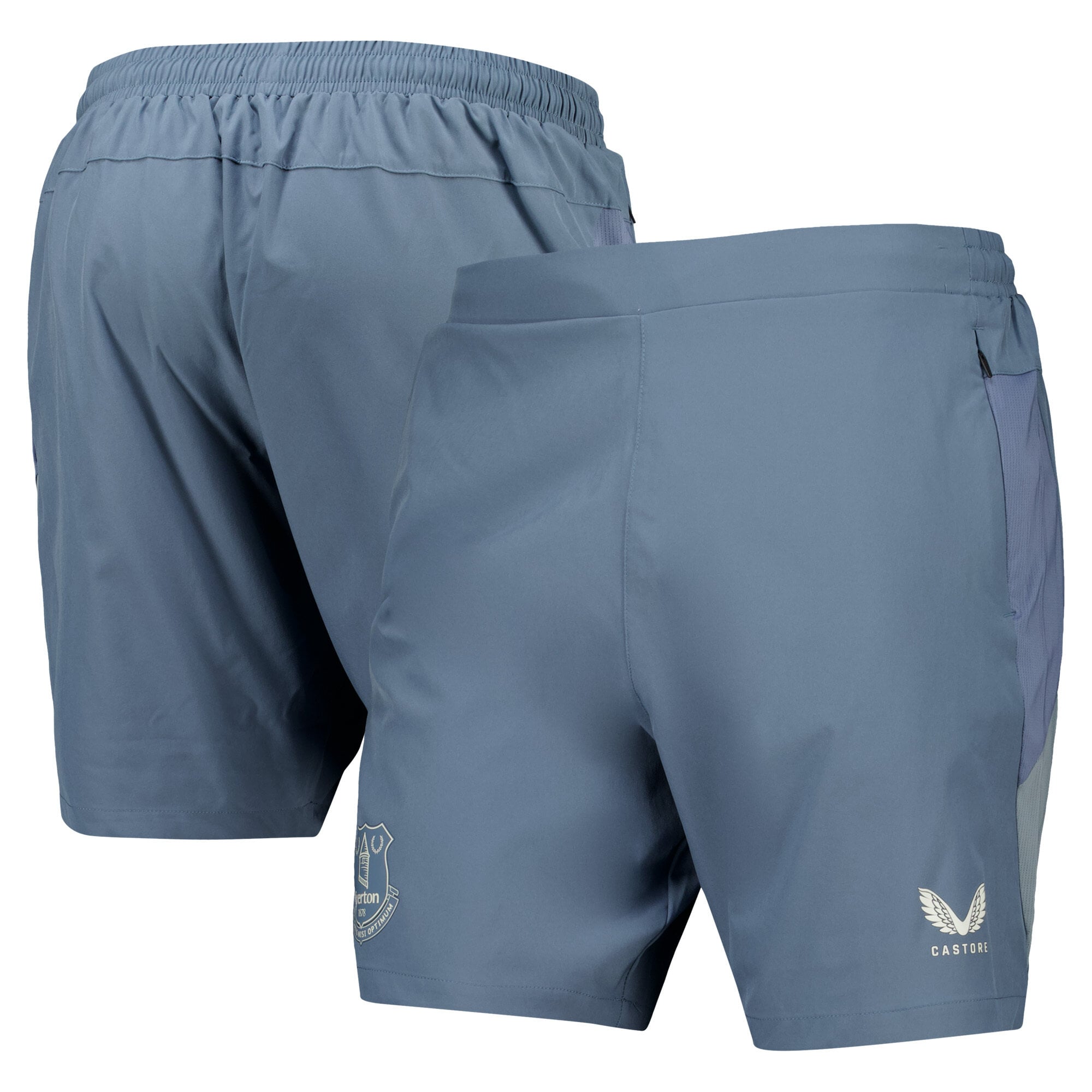 Everton Castore Players Training Zipped Shorts - Blue - Kids