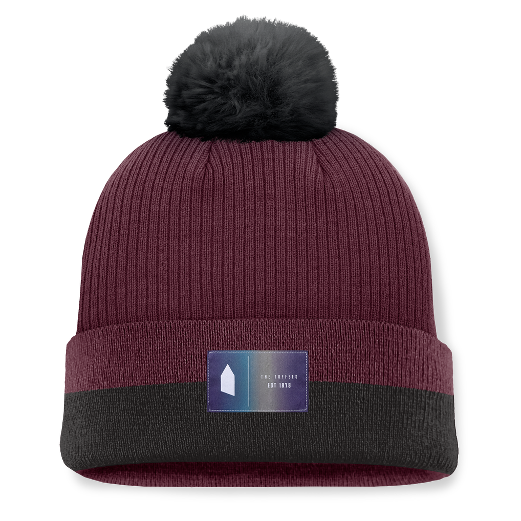 Everton Cleave Cuff Pom Beanie - Burgundy - Womens