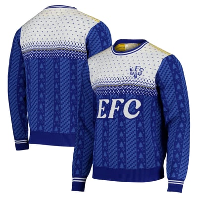 Everton Retro Christmas Jumper - Royal - Unisex