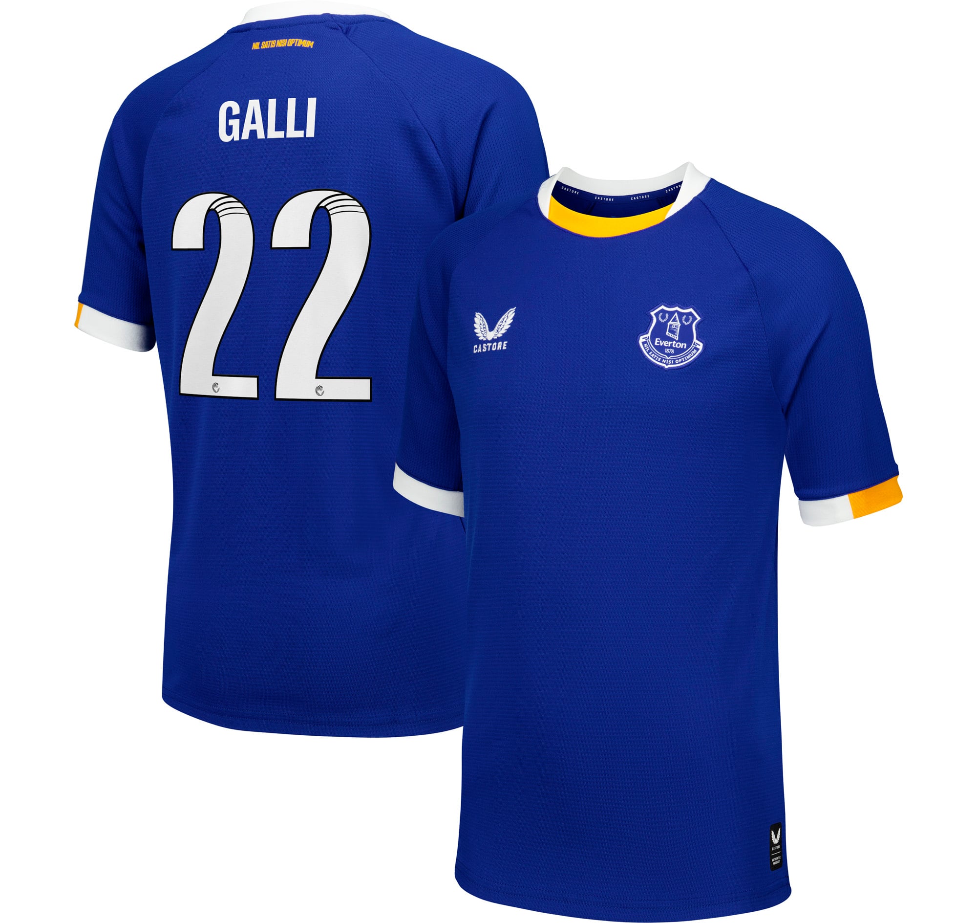 Everton WSL Castore Home Replica Shirt 2026-27 - Kids with Galli 22 ...
