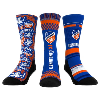  FC Cincinnati Rock Em Unisex Three-Pack Crew Socks Set - Blue