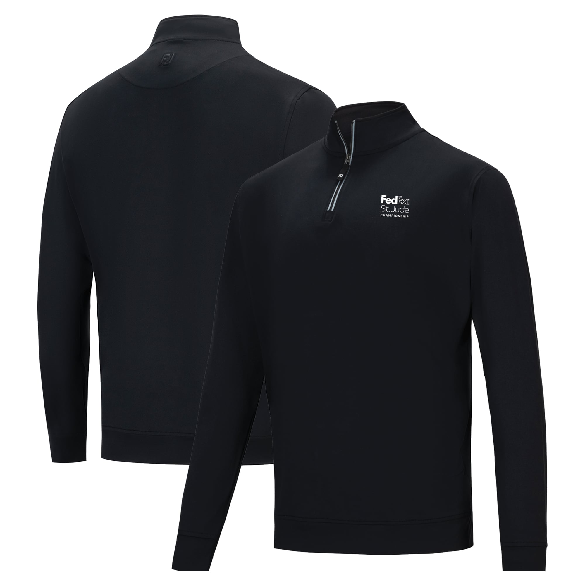 Men's FootJoy Black FedEx St. Jude Championship Approach Quarter-Zip Pro-Dry Pullover