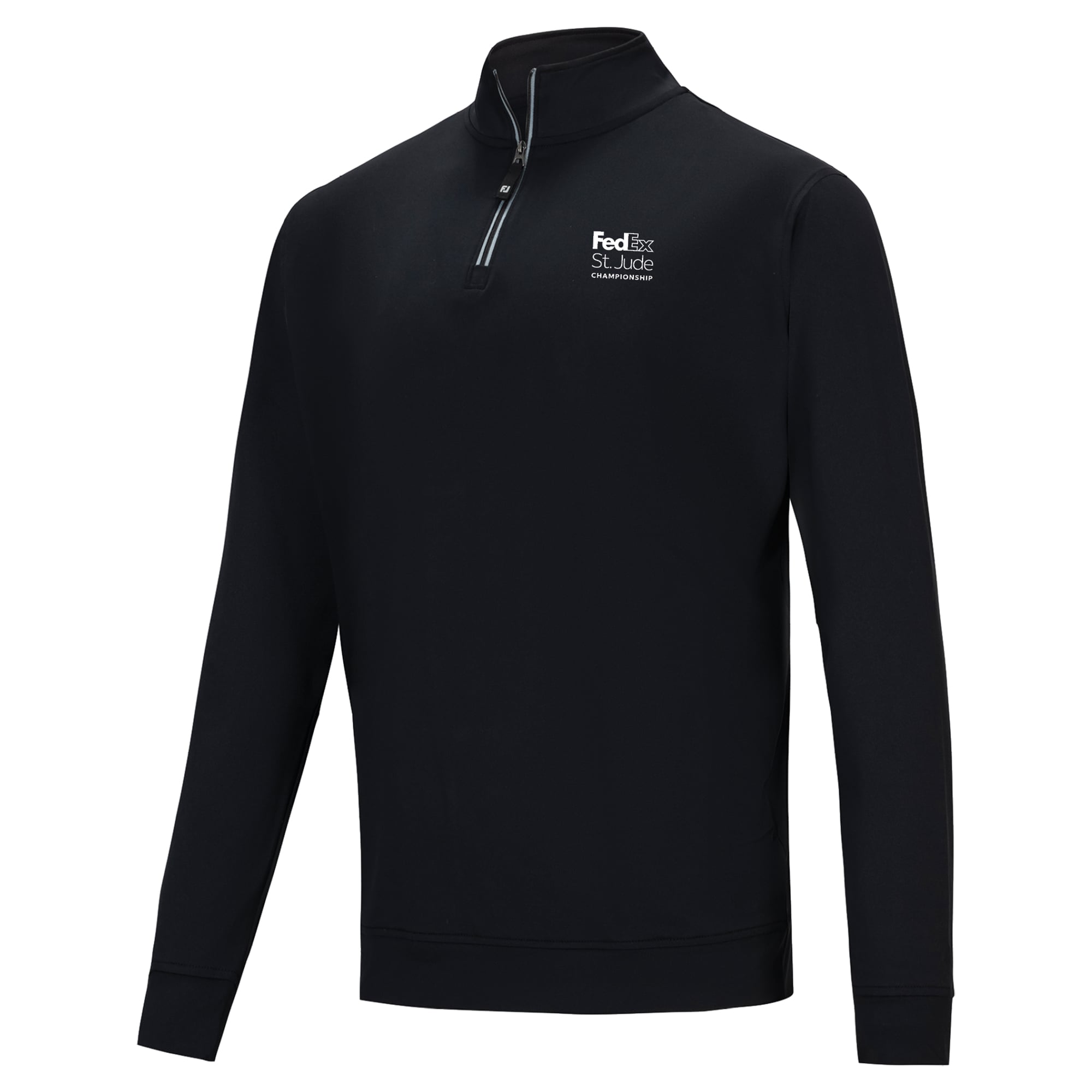 Men's FootJoy Black FedEx St. Jude Championship Approach Quarter-Zip Pro-Dry Pullover