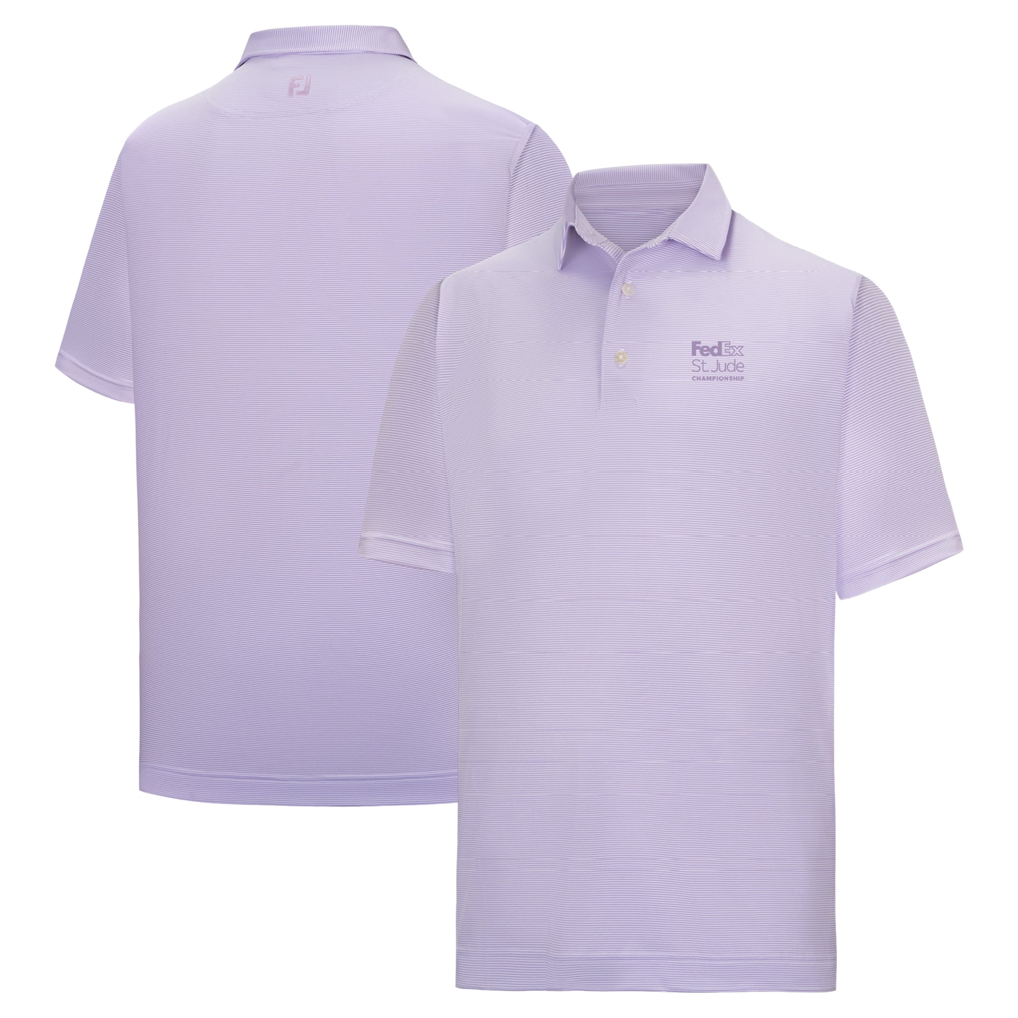 Men's FootJoy  Lavender FedEx St. Jude Championship MicroFeeder Stripe ProDry Polo