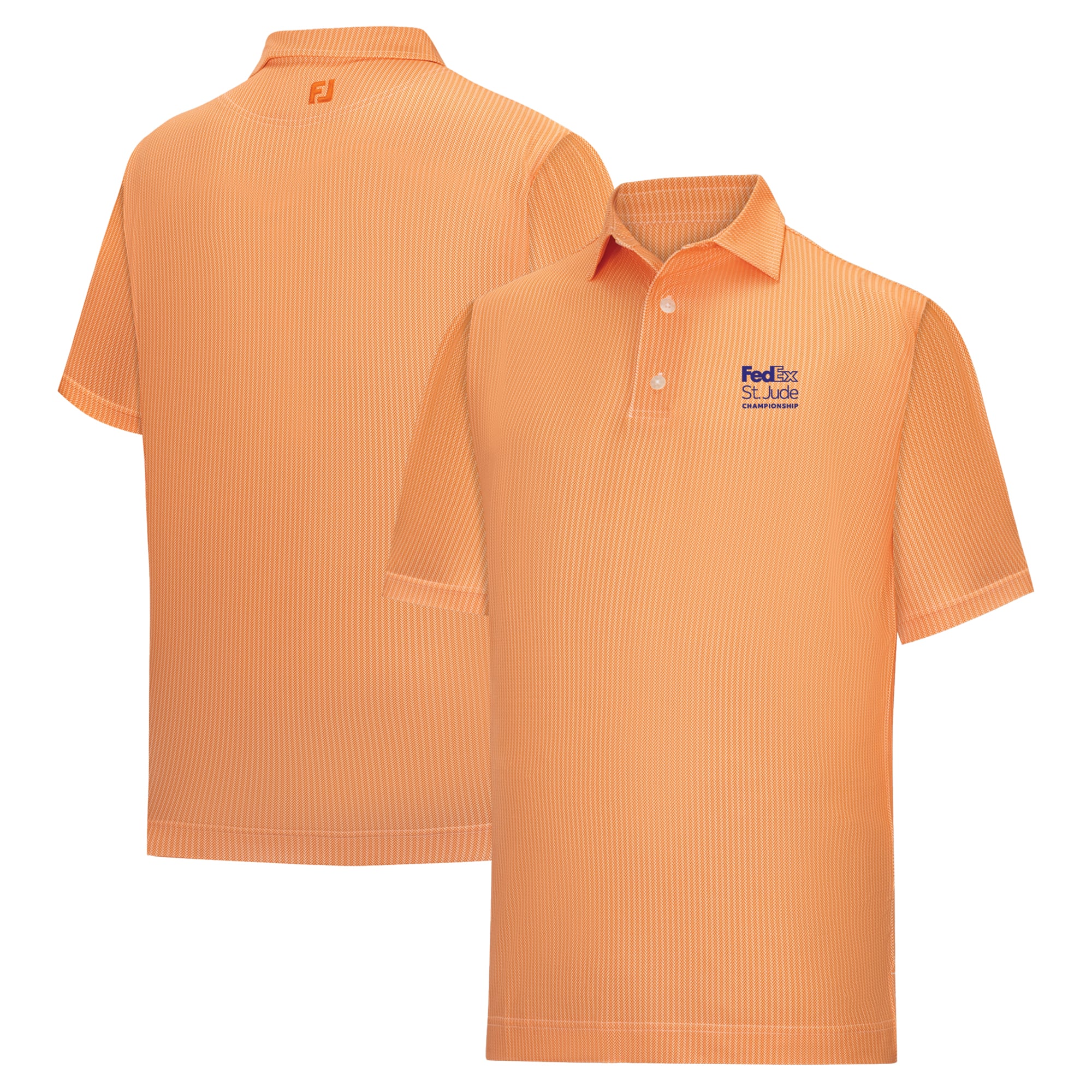 Men's FootJoy Orange FedEx St. Jude Championship Tee Time Print Lisle ProDry Polo