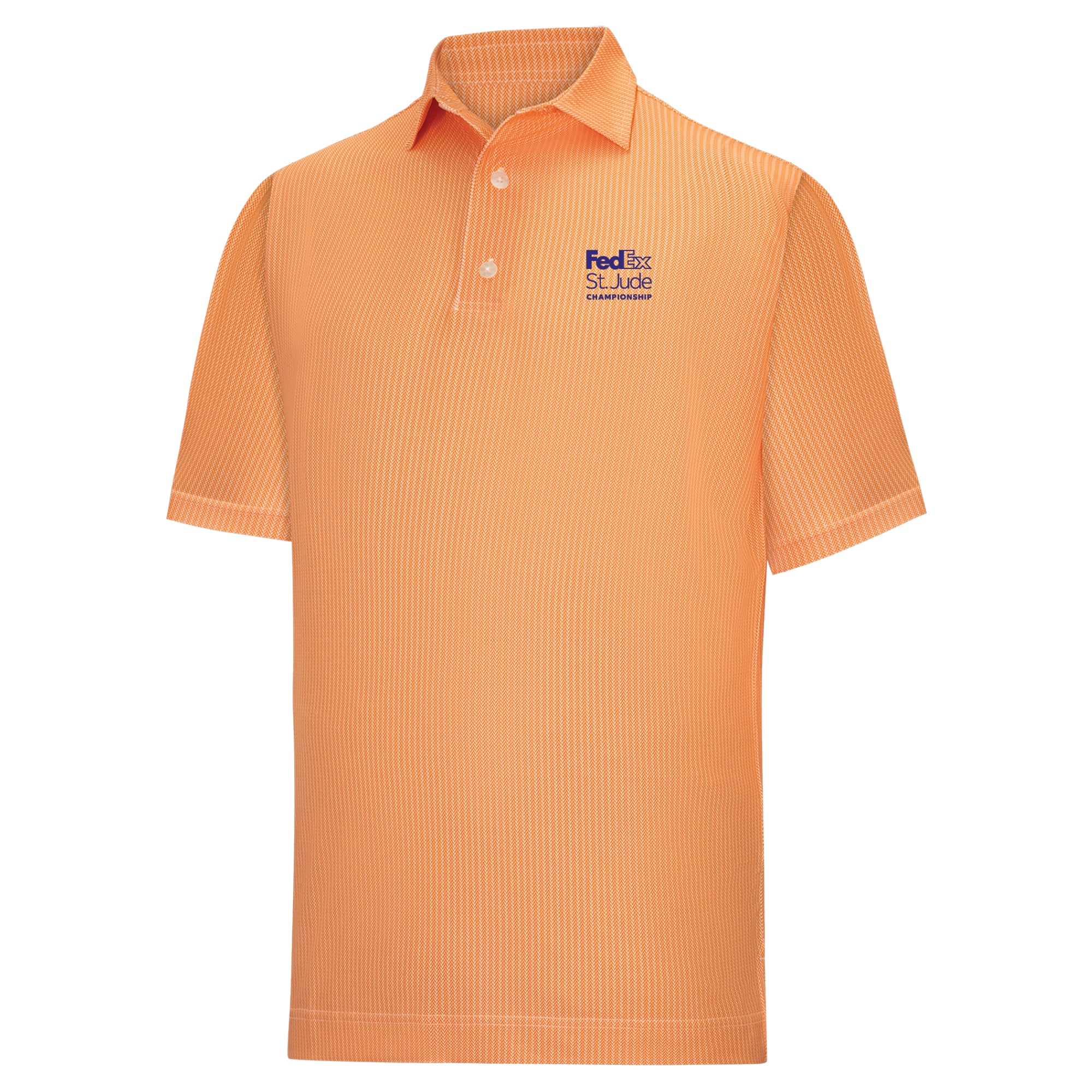 Men's FootJoy Orange FedEx St. Jude Championship Tee Time Print Lisle ProDry Polo