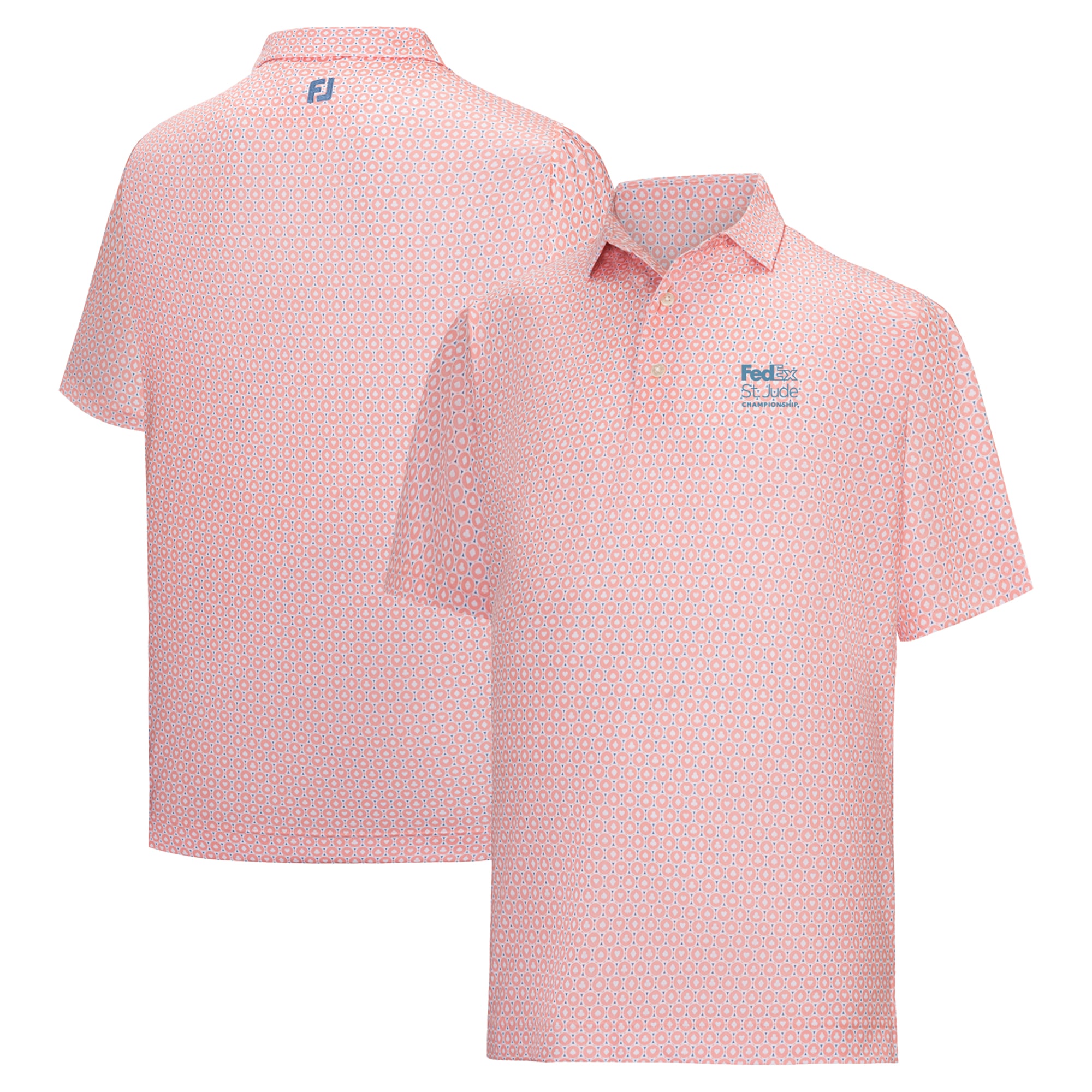 Men's FootJoy Orange FedEx St. Jude Championship Vegas Marker Lisle ProDry Polo