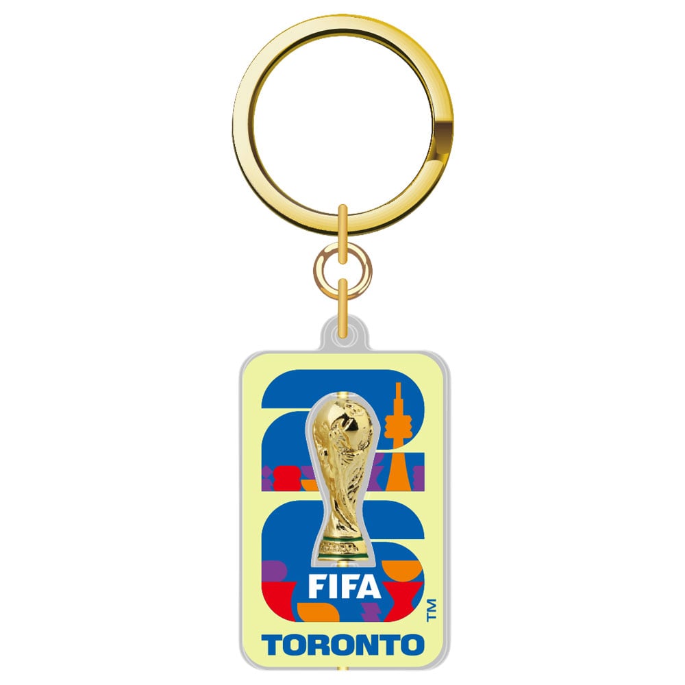 FIFA World Cup 2026 Canada & Toronto Host City 3D Rotating Trophy Keychain