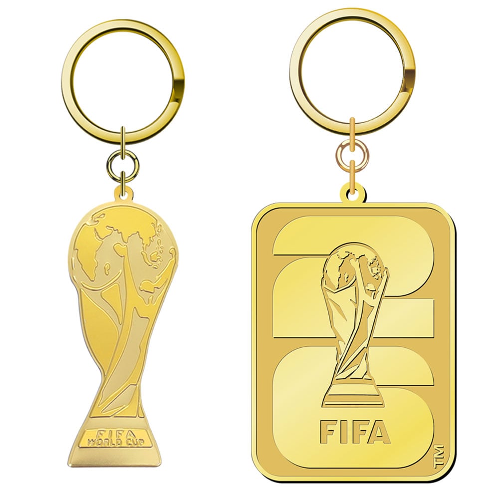Ensemble porte-clés trophée et emblème de la Coupe du Monde de la FIFA 2026