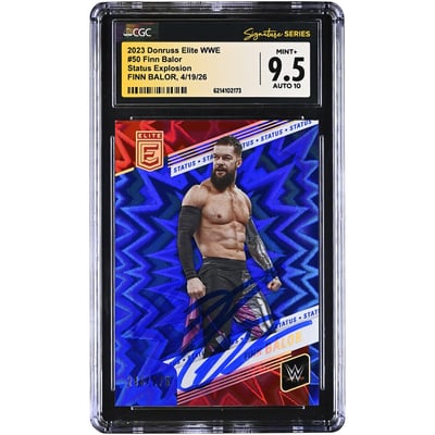 Finn Balor WWE Autographed 2023 Donruss Elite WWE Status Explosion #50 #/275 CGC Fanatics Witnessed Authenticated 9.5/10 Card