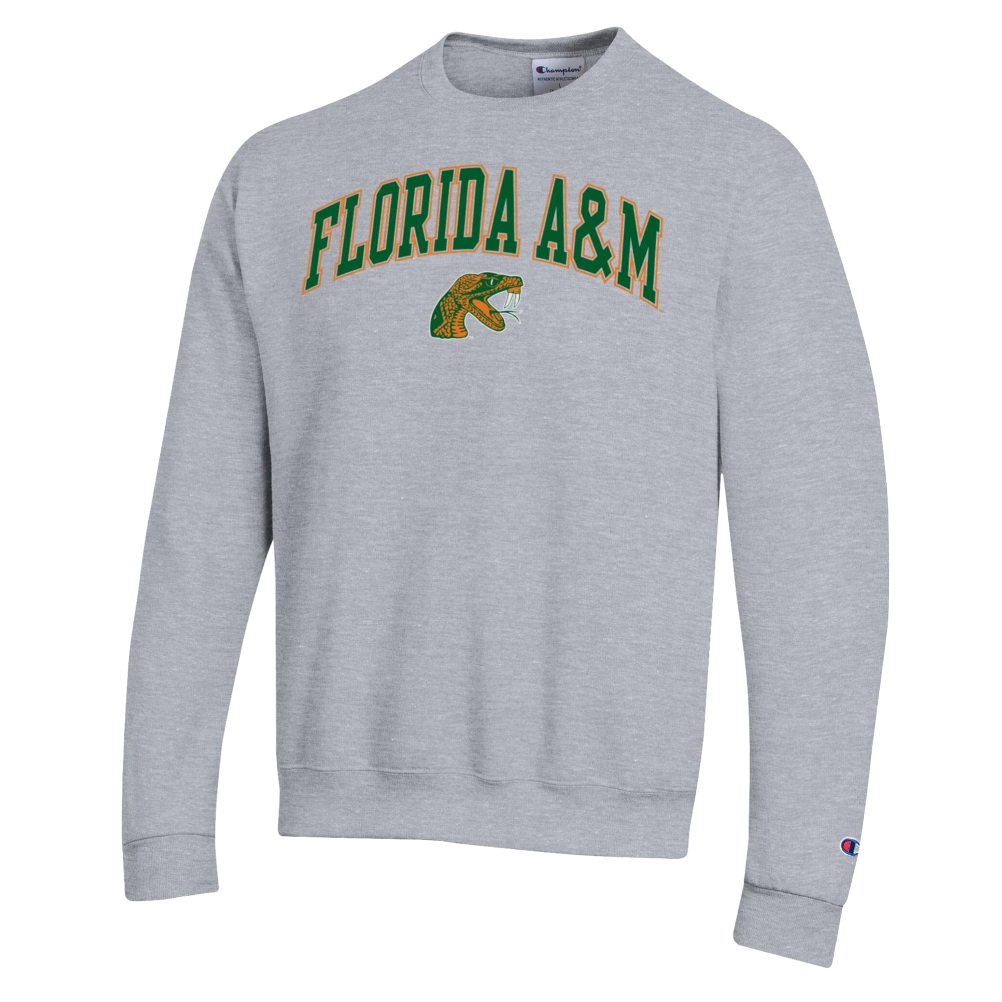Sweat-shirt Champion pour homme, gris chiné, Florida A&M Rattlers Arch Powerblend