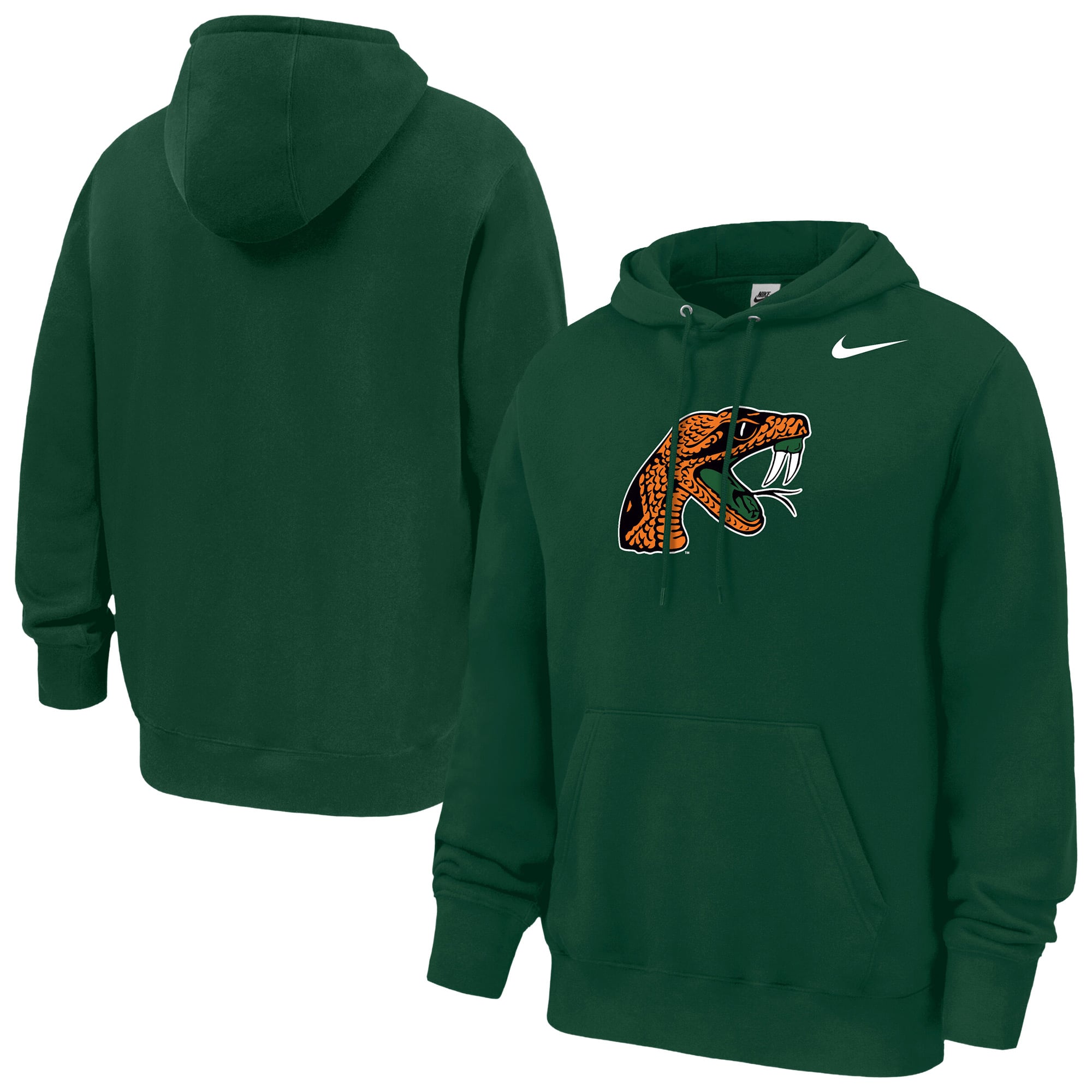 Sweat à capuche en polaire Nike vert Florida A&M Rattlers Club pour homme