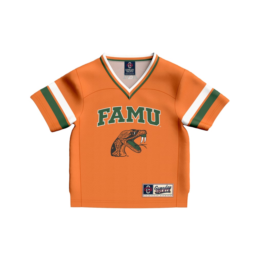 famu jersey dress Toddler GameDay Greats #1 Orange Florida A&M Rattlers Collegiate Football Fashion Soccer jersey