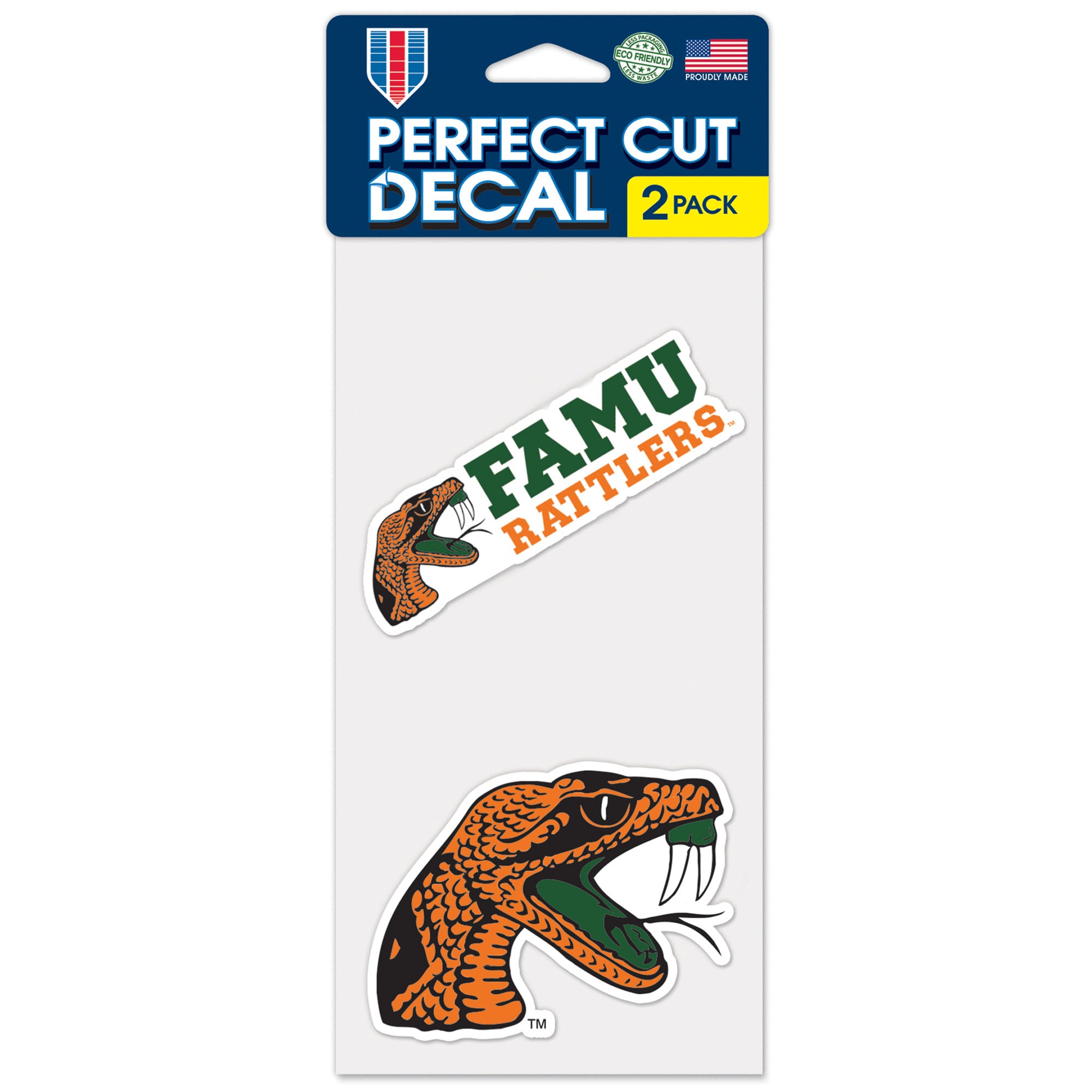 WinCraft Florida A&M Rattlers 2-Pack 4'' x 8'' Perfect Cut Decal Set