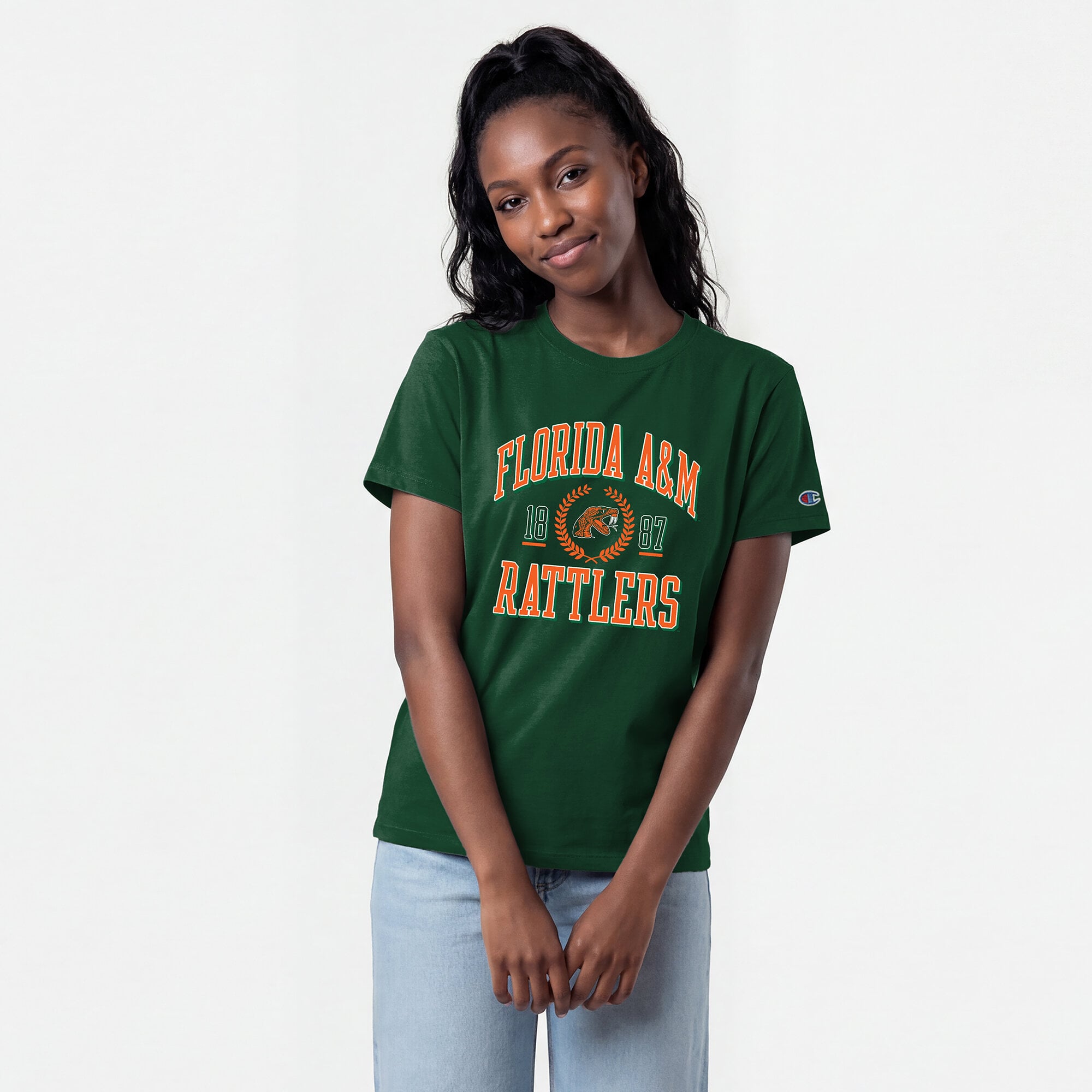 Women's Champion Green Florida A&M Rattlers Lifestyle T-Shirt