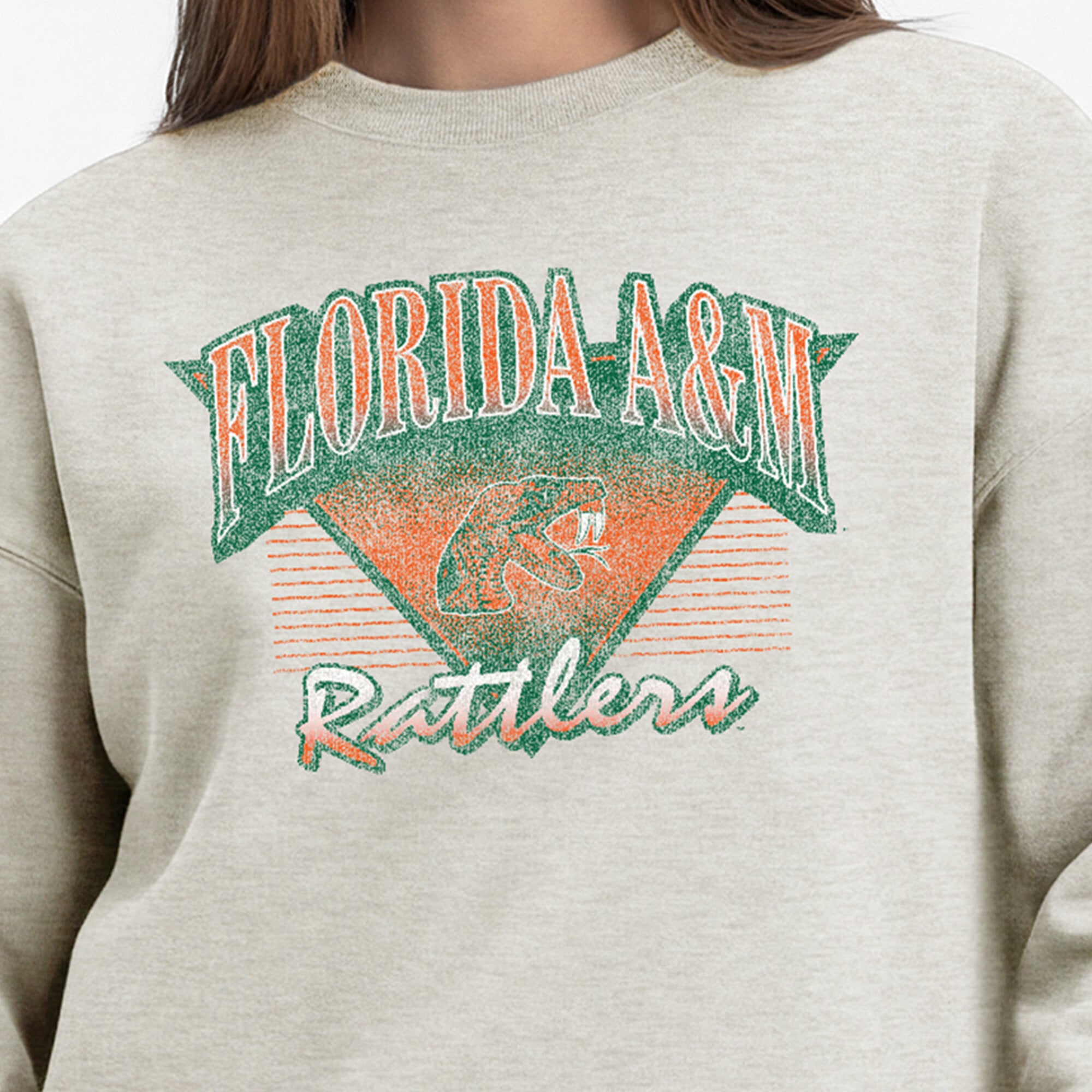 Women's Champion Oatmeal Florida A&M Rattlers All-Star Weave Sweatshirt