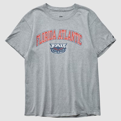 Florida Atlantic Owls Russell 2010s T-shirt - Heather Gray - XS by Fanatics Real Vintage