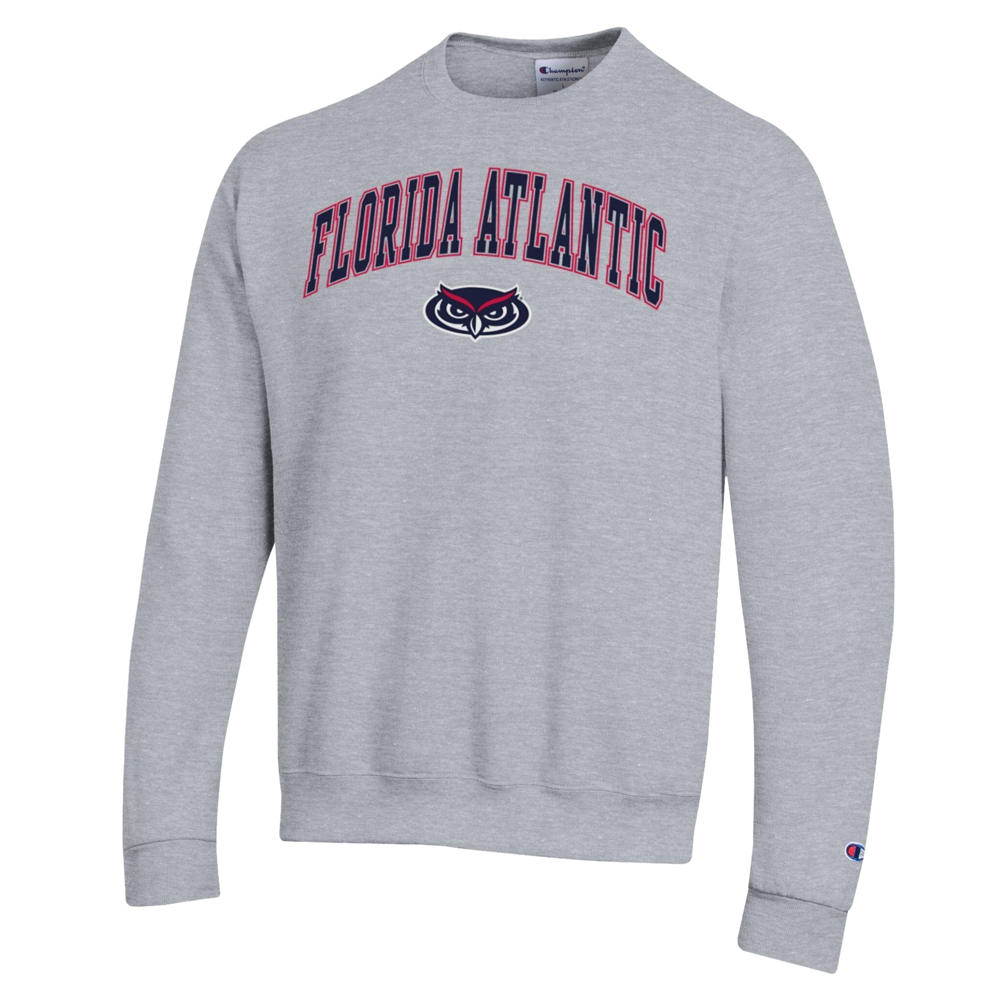 Sweat-shirt Champion pour homme, gris chiné, motif Florida Atlantic Owls Arch Powerblend