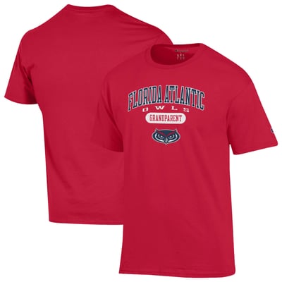 Florida Atlantic Owls Champion Unisex Grandparent Pill Box Jersey T-Shirt - Red