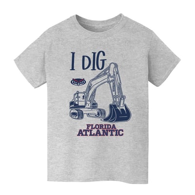 Florida Atlantic Owls Vive La Fete Youth Excavator T-Shirt - Gray
