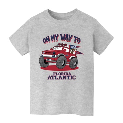 Florida Atlantic Owls Vive La Fete Youth On My Way T-Shirt - Gray