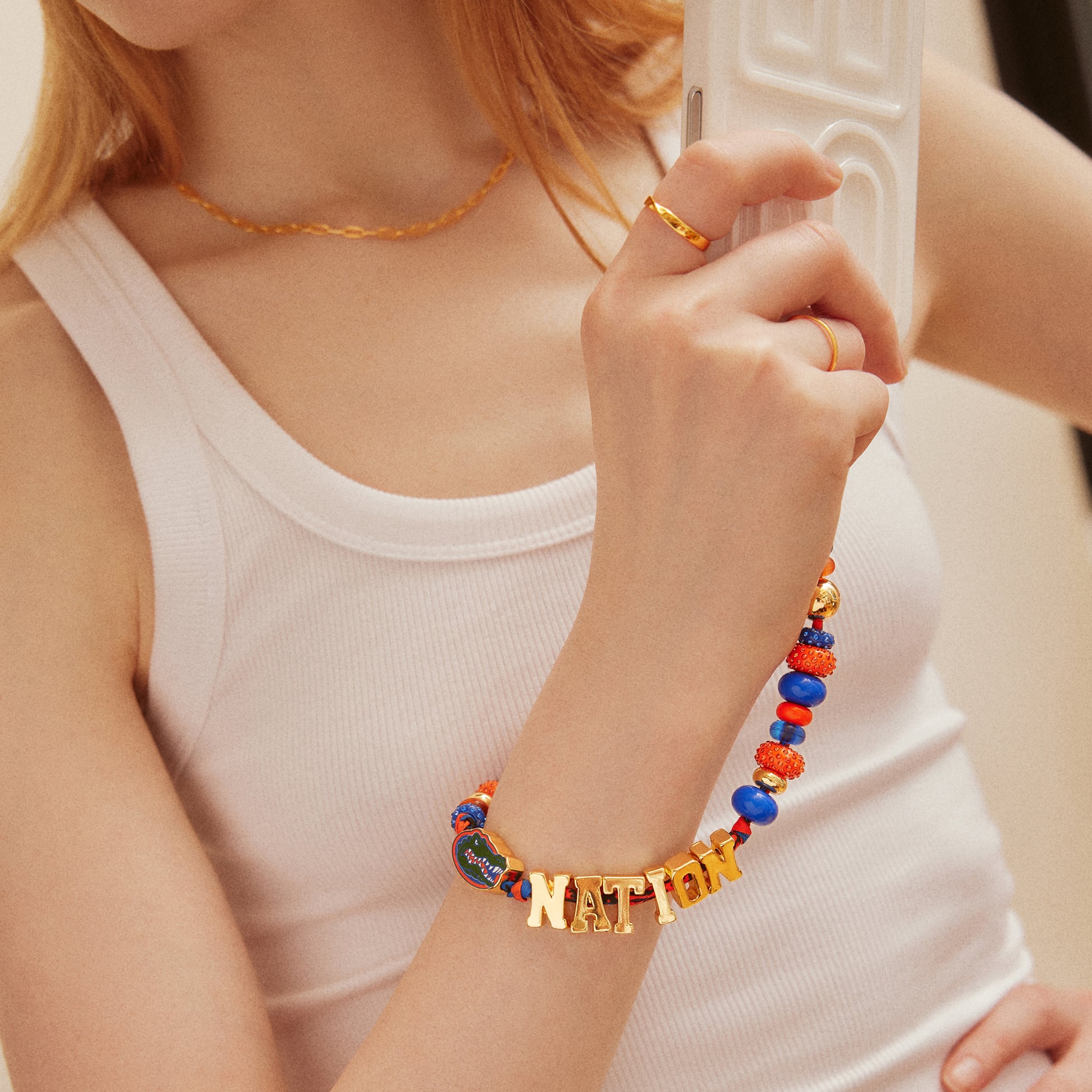 BaubleBar Florida Gators Beaded Phone Strap