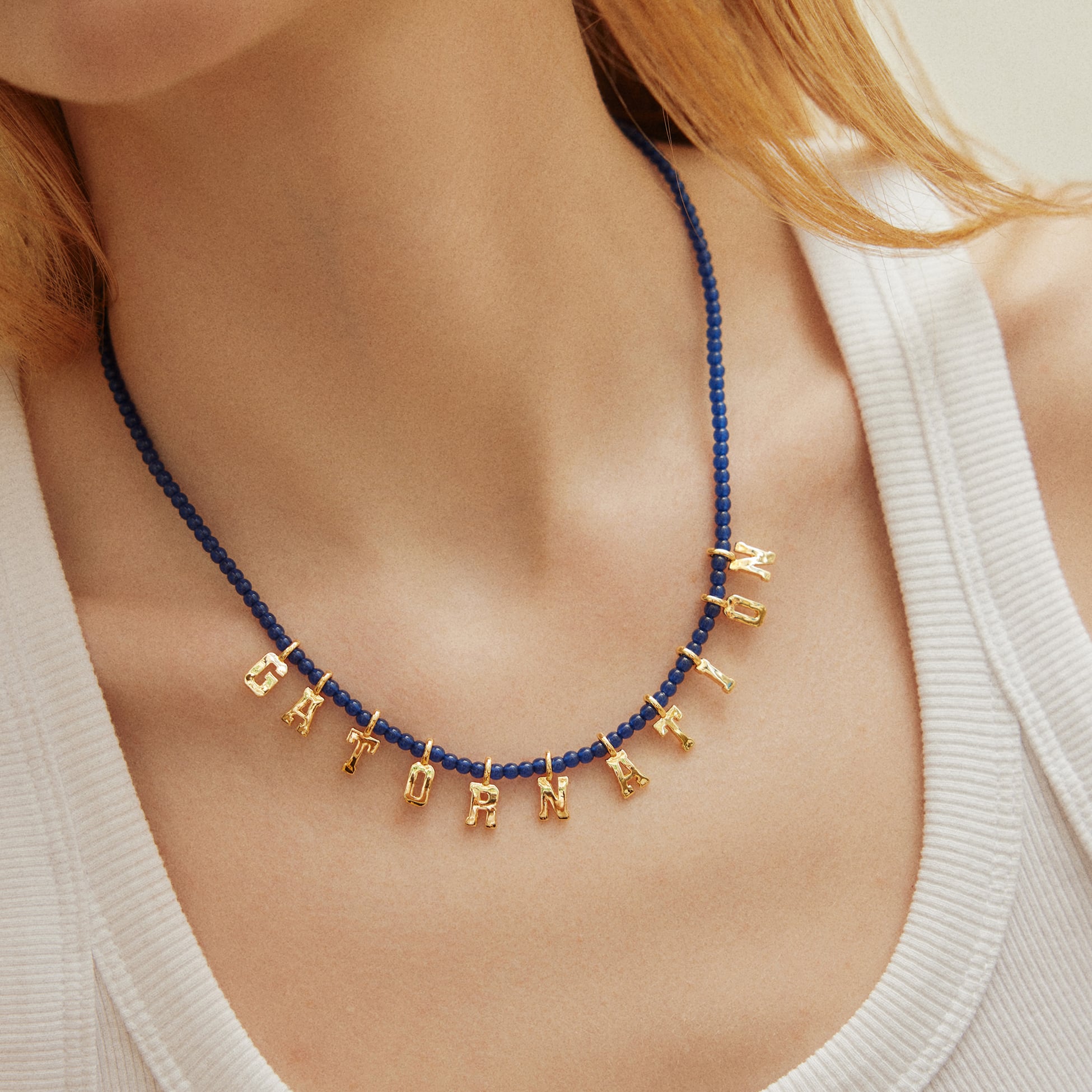 BaubleBar Florida Gators Delicate Beaded Slogan Necklace